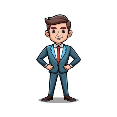 İş adamı karikatürü vektör tasarımı çizimi