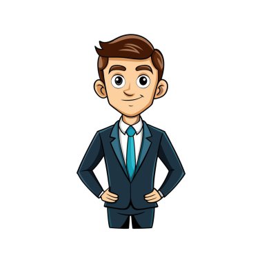 İş adamı çizgi film simgesi görüntü vektör illüstrasyon tasarımı