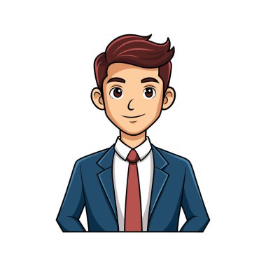 Genç adam avatar karakter vektör illüstrasyon tasarımı