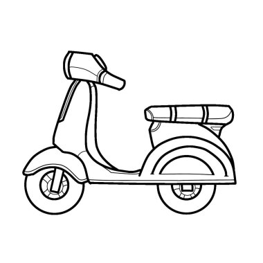 El çizimi scooter vektör çizimi beyaza izole edildi. Çizim biçimi motosiklet grafiği