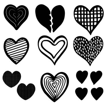 El Yazması Kalpler: Styles and Modellerin Çeşitliliği, Çeşitli Kalp Koleksiyonu: Vektör İllüzyonu