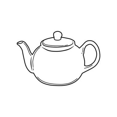 Kettle Simgesi siyah renk ve özet biçimi