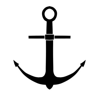 El çizimi çapa vektör çizimi. Deniz illüstrasyon sembolü. Koleksiyon tipleri beyaz arkaplanda izole edilmiş çapalar