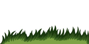 Yeşil çimen sınır vektörü. El çizimi taze bahar çimenleri grafikleri