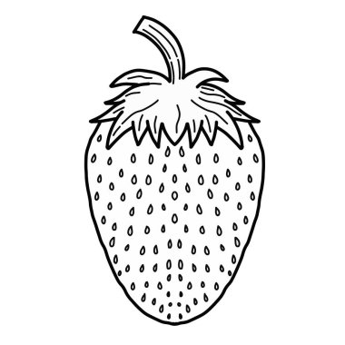 El çizimi çilek çizgisi resim çizimi. Çilek karalama taslağı çiz
