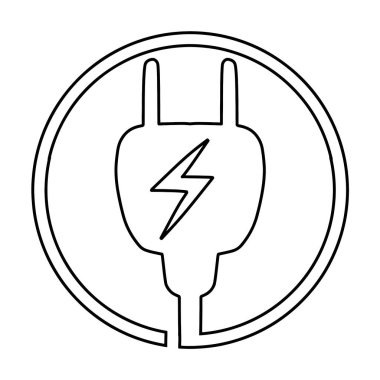 El çizimi elektrik dolgu simgesi çizimi vektör çizimi