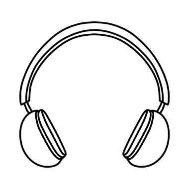 Kulaklık çizgisi sanat vektör ikonu çizimi beyaz arkaplanda izole edildi