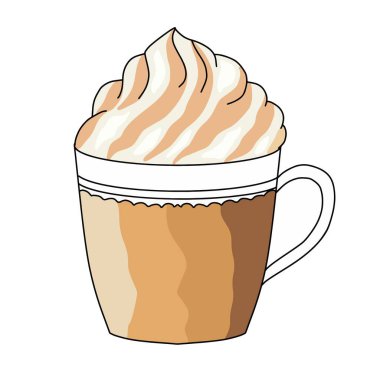 Krem şanti vektörlü enfes kahve.