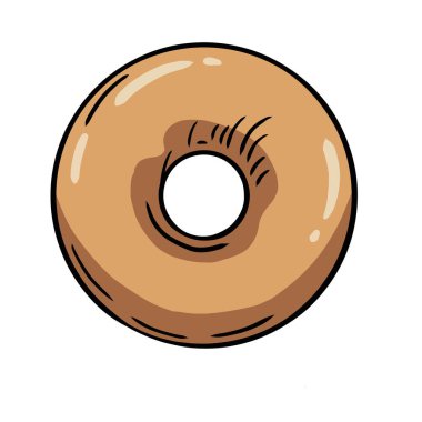 Basit bir çikolatalı çöreğin elle çizilmiş vektör çizimi