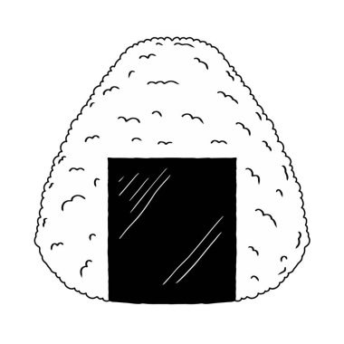 Onigiri pirinç topu üçgeni el karalama ikonu ana hatlarını çizdi