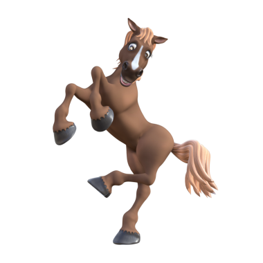 Şeffaf arkaplanda Komik At