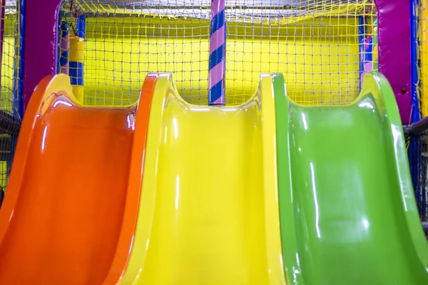 Children\'s slides, an entertaining playground. Close-up
