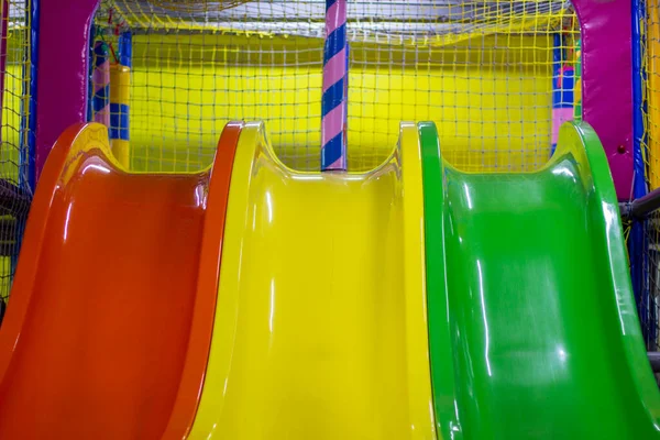 Children Slides Entertaining Playground Close — Stock Photo, Image