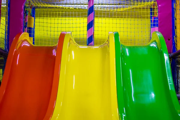 Children Slides Entertaining Playground Close — Stock Photo, Image