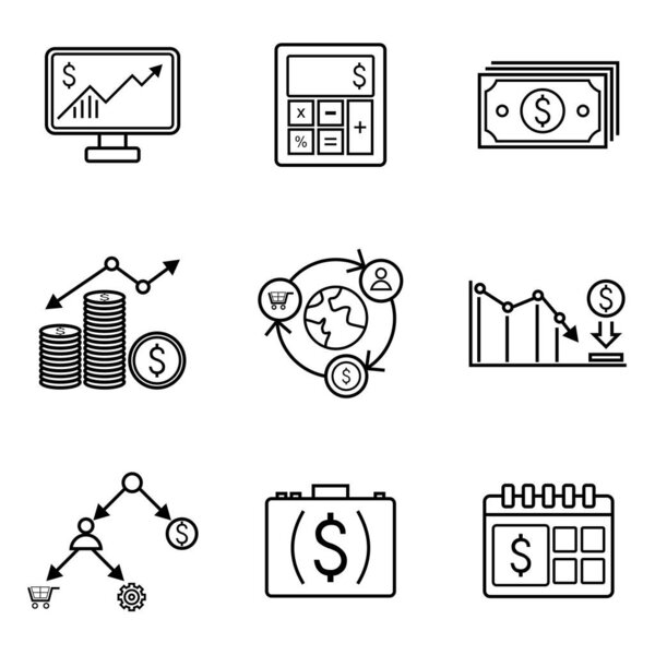 premium stock vector business and finance icons download