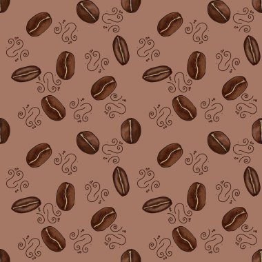 Mocha Mousse Arkaplanındaki Küçük Aroma Kahve Fasulyelerinin Kusursuz Örnekleri