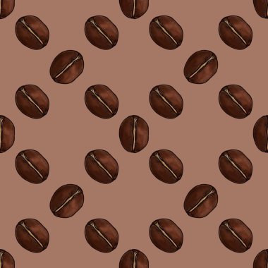 Mocha Mousse Arkaplanındaki Küçük Kahve Fasulyelerinin Kusursuz Örnekleri