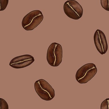 Mocha Mousse Arkaplanı Üzerine Kusursuz Büyük Robusta, Arabica ve Liberica Fasulyeleri