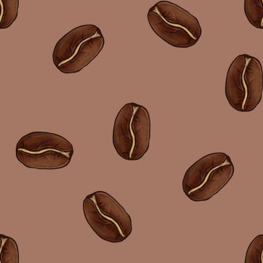 Mocha Mousse Arkaplanında Kusursuz Büyük Arap Fasulyesi Şablonu