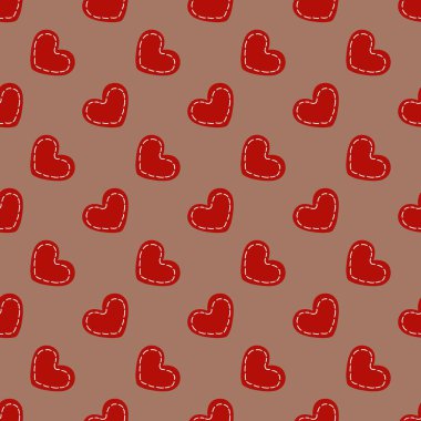 Mocha Mousse arka planında çizgili kusursuz Küçük Kalpler deseni