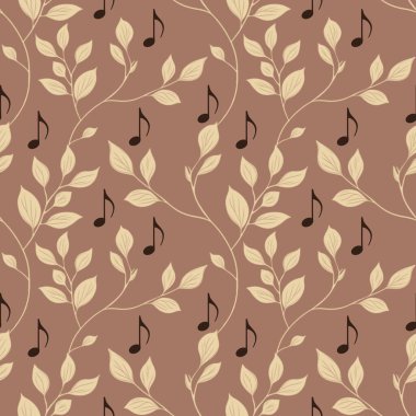 Kusursuz Süt Organik Şablonu Mocha Mousse Arkaplanı Üzerine Müzik Notuyla Ayrıldı