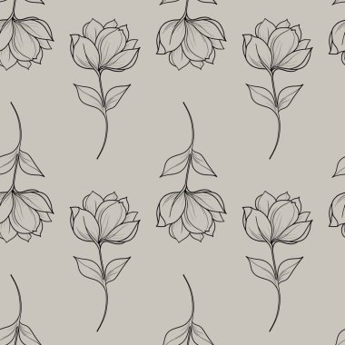 Aydınlık Arkaplanda Çiçeklerin Kusursuz Küçük Dış Hatları Şablonu