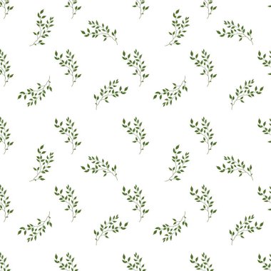 Küçük Yeşil Şube Kusursuz Desen Tasarımı