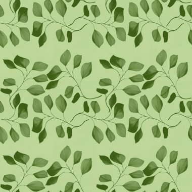 Yeşil Arkaplan Dalı Kusursuz Desen Tasarımı Üzerine Ayrıldı