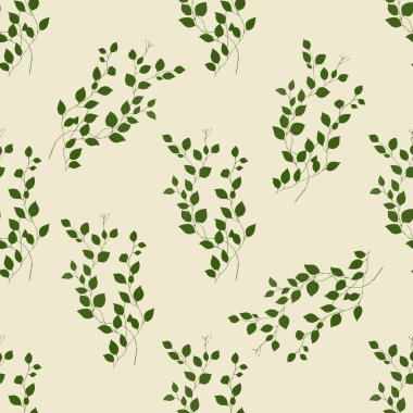 Klasik Büyük Yapraklar Sarı Arkaplanda Kusursuz Desen Tasarımı