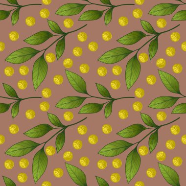 Sarı Noktalı Kusursuz Küçük Yapraklı Dal