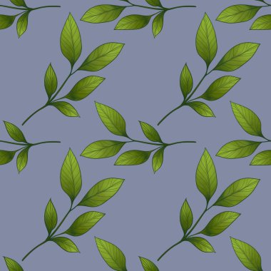 Yumuşak Violet Arkaplanda Kusursuz Büyük Yapraklı Desen