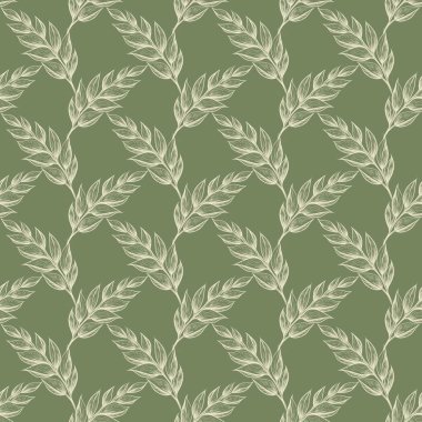 Kusursuz Süt Zarif Botanik Küçük Yapraklar Yumuşak Yeşil Arkaplanda