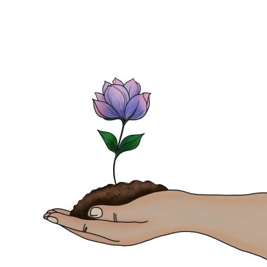 Alabaster El Tutuşu Yeşil Yaprak Doğa, Büyüme ve Denge