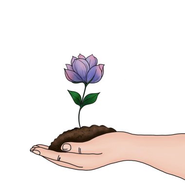 Alabaster El Tutuşu Yeşil Yaprak Doğa, Büyüme ve Denge