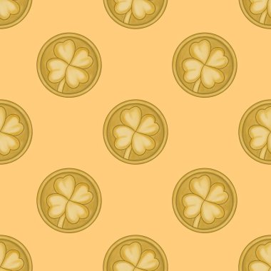 Kusursuz Aziz Patrick Günü Şablonu Shamrock ve Küçük Yeşil Metin