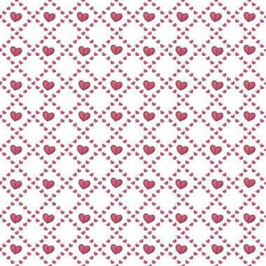 Küçük Elmas Döşeme Kalpler Kusursuz Desen Tasarımı