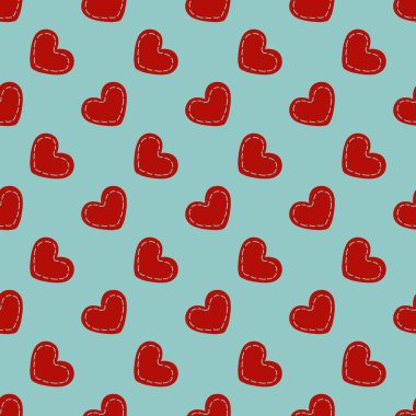 Nane Arkaplanda Çizgili Küçük Kalpler Kusursuz Desen Tasarımı