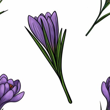 Cesur Projeler İçin Büyük Tasarım Buds ile Bahar Mor Crocuses