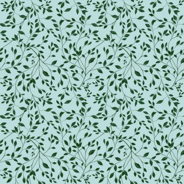 Zarif Yapraklar Kusursuz Kalıpsız Arkaplan Pastel Mavisi Büyük Tasarım Parmak izi, Tekstil, Paketleme, Kumaşlar ve Paketleme Kağıdı