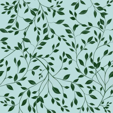 Zarif Yapraklar Pembe Maviye Küçük Tasarım Parmak izi, Tekstil, Paketleme, Kumaş ve Paket Kağıdı