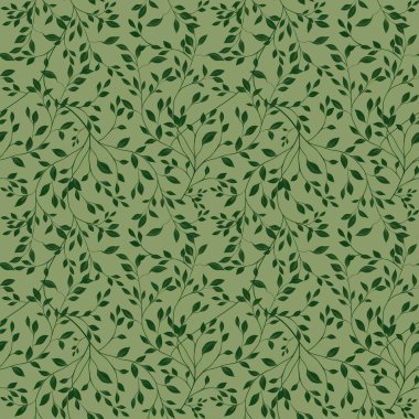 Zarif Yapraklar Kusursuz Kalıpsız Arkaplan Pastel Green 'de Büyük Tasarım Parmak izi, Tekstil, Paketleme, Kumaş ve Paketleme Kağıdı