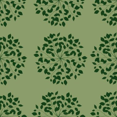 Round Simple Leaves Seamless Pattern Background Big Design on Pastel Green for Prints, Textiles, Packaging, Fabrics, and Wrapping Paper clipart