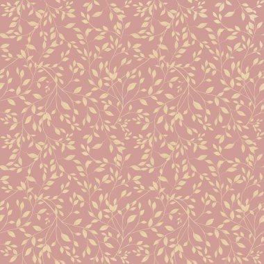 Süt Zarif Yapraklar Kusursuz Kalıp Pembe Pastel üzerinde Büyük Tasarım Parmak izi, Tekstil, Paket, Kumaş ve Paket Kağıdı