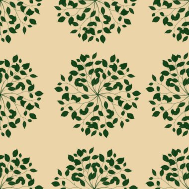 Basit Yapraklar Pastel Sarı Parmak izi, Tekstil, Paketleme, Kumaş ve Ambalaj Kağıdı için Kusursuz Kalıp Arkaplanı