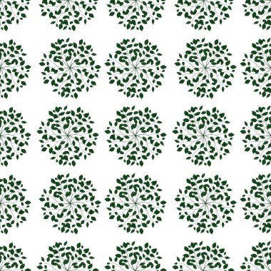 Round Simple Leaves Seamless Pattern Background Small Design for Prints, Textiles, Packaging, Fabrics, and Wrapping Paper clipart