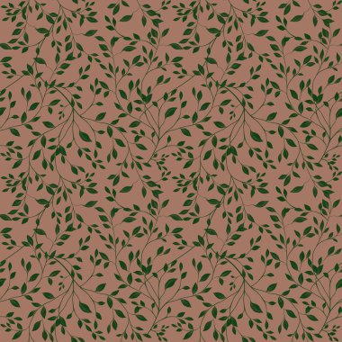 Zarif Yapraklar Kusursuz Kalıpsız Arkaplan Mocha Yosun, Tekstil, Paketleme, Kumaş ve Ambalaj Kağıdı Üzerine Büyük Tasarım