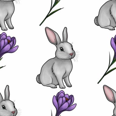 Beyaz Arkaplanda Büyük Tasarım Yapan Sevimli Tavşan