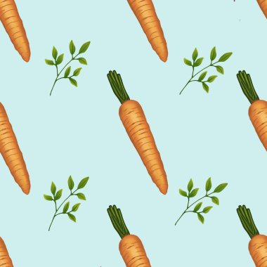 Paskalya 'nın Kusursuz Şablonu: Havuç ve Brunch Mavi Arkaplanda Büyük