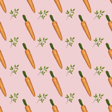 Paskalya 'nın Kusursuz Örnekleri: Pembe Arkaplanda Havuç ve Brunch Küçük