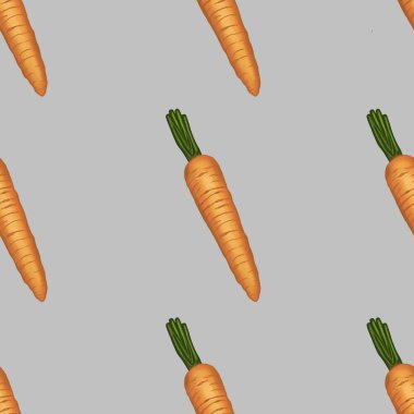 Carrot Big on Gray Background Easter Seamless Pattern clipart